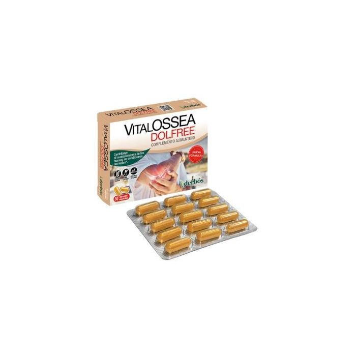 DERBOS Vitalossea Dolfree 30Cap. para Huesos y Articulaciones con Cúrcuma, Boswellia y Manganeso, Sin Gluten, Vegano