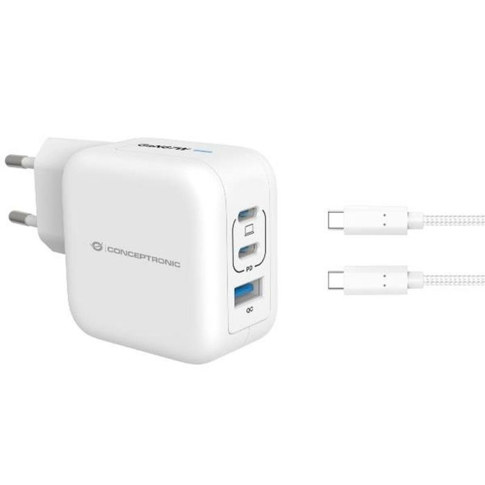 Conceptronic Cargador de Pared Universal 67W Blanco, MPN ALTHEA17W, Compatible con Múltiples Dispositivos Conceptronic Cargador de Pared Universal 67W Blanco, MPN ALTHEA17W, Compatible con Múltiples Dispositivos