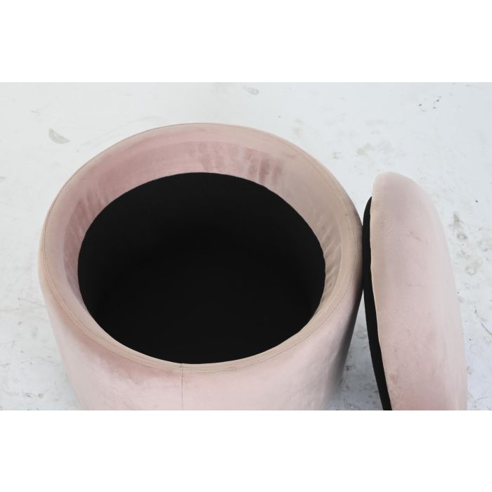 DKD Home Decor Reposapiés Rosa Negro Poliester Metal 42 x 42 x 42 cm 1