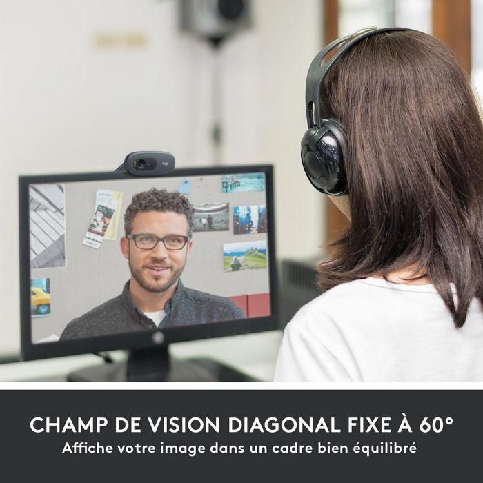 Logitech C505 HD Webcam 720p, Campo de Visión 60°, Micrófono con Cancelación de Ruido