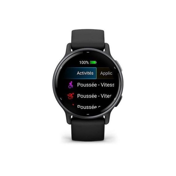 Reloj GPS conectado - GARMIN - Vivoactive 5 - WiFi - 30,4 mm (1.2) - Gris con correa Negra 1