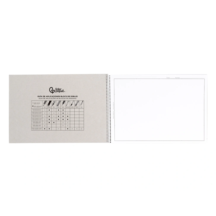 Liderpapel Bloc Dibujo Escolar Espiral 230x325mm 20 Hojas 90 gr/m2 con Recuadro 4