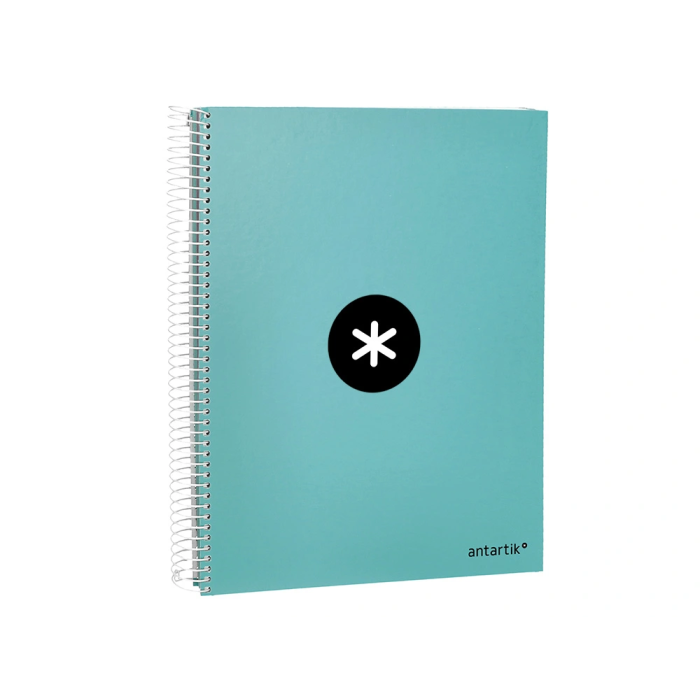 Antartik Cuaderno espiral A4, 120 hojas, 90 gr, liso, 5 bandas, 4 taladros, color menta 4