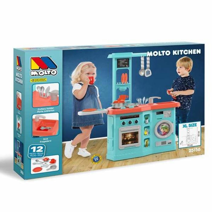 Molto Cocina de Juguete con Planchador Azul, 12 Accesorios, Plástico, 82x56x28 cm, para Niños +3 Años Molto Cocina de Juguete con Planchador Azul, 12 Accesorios, Plástico, 82x56x28 cm, para Niños +3 Años