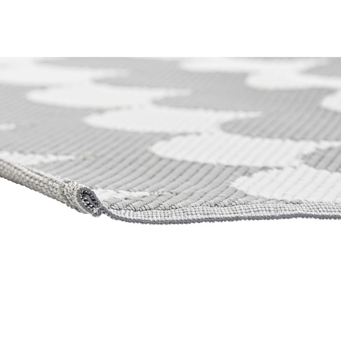 DKD Home Decor Alfombra de Poliéster con diseño de Ondas, Gris y Blanco, 210x150 cm (1 cm grosor), Pack de 2 2 DKD Home Decor Alfombra de Poliéster con diseño de Ondas, Gris y Blanco, 210x150 cm (1 cm grosor), Pack de 2 2