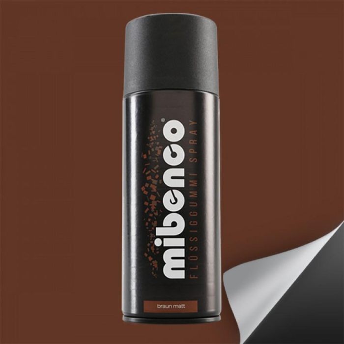 Mibenco MIB71428014 Spray Goma Líquida 400 mL Marrón Mate - Resistente al Agua y Sol, Abrasión, Elástico, Fácil de Quitar Mibenco MIB71428014 Spray Goma Líquida 400 mL Marrón Mate - Resistente al Agua y Sol, Abrasión, Elástico, Fácil de Quitar