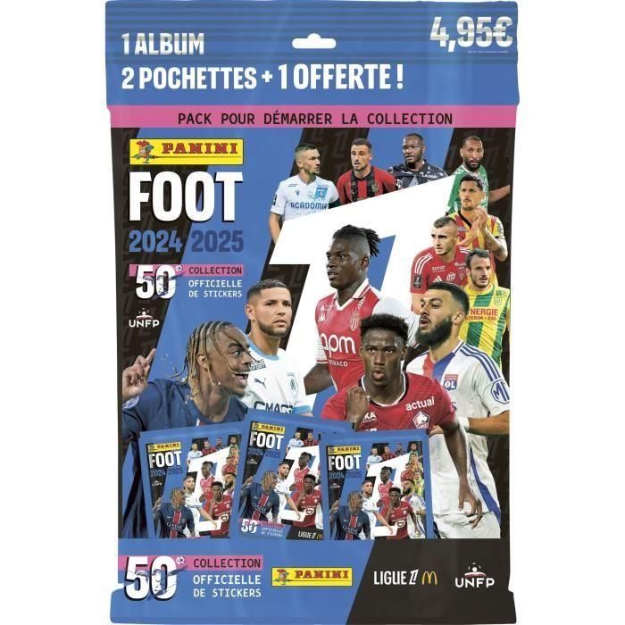 Pack de inicio - PANINI - Fútbol Ligue 1 2024-2025 - McDonald's - Álbum - 2 fundas - 1 gratis 3 Pack de inicio - PANINI - Fútbol Ligue 1 2024-2025 - McDonald's - Álbum - 2 fundas - 1 gratis 3