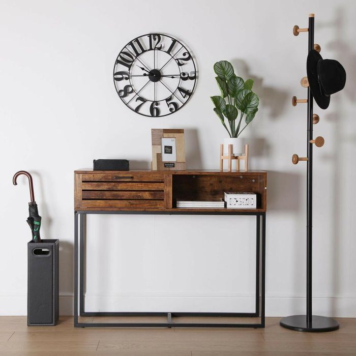 Perchero de Pie Versa Axis Negro Madera Metal 3