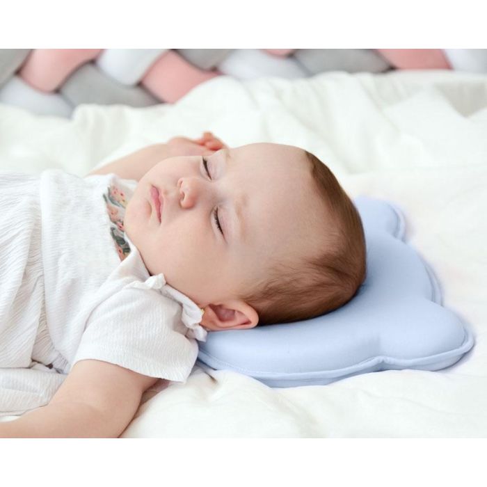 KioKids Almohada Ergonómica Anti-Plagiocefalia para Bebés Recién Nacidos, con Cavidad Central y Tejido Algodón 100% Azul 1 KioKids Almohada Ergonómica Anti-Plagiocefalia para Bebés Recién Nacidos, con Cavidad Central y Tejido Algodón 100% Azul 1