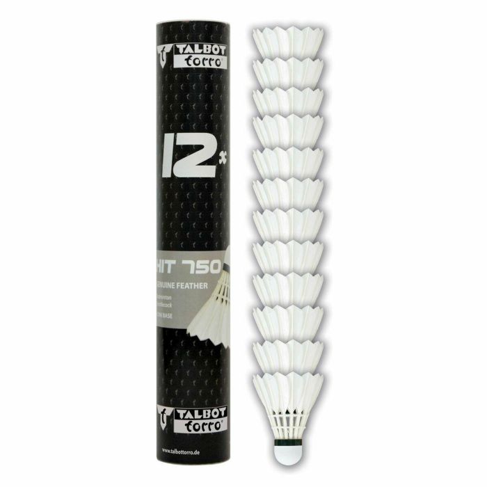 Schildkröt HIT 750 Speed 77 Volantes Bádminton Pluma Natural - Pack de 12 - Entrenamiento y Ocio Alto Rendimiento
