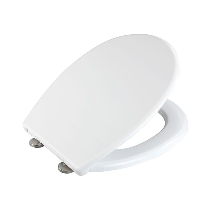 Wenko Tapa de WC Vorno Neo, Blanco 37x46cm 24571100, Sujeción Acero Inoxidable Fix-Clip, Easy-Close 0 Wenko Tapa de WC Vorno Neo, Blanco 37x46cm 24571100, Sujeción Acero Inoxidable Fix-Clip, Easy-Close 0