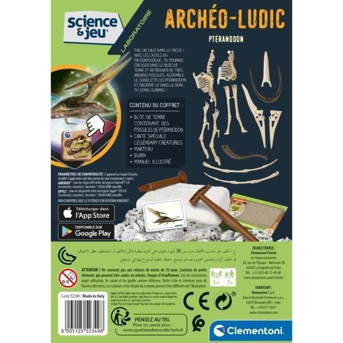 CLEMENTONI Archéo Ludic - Pteranodon fosforescente - Ciencia y juego 1