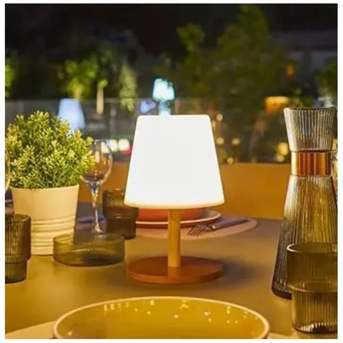 Lumisky STANDY MINI WOOD SOLAR Lámpara de Mesa Solar y Recargable H25 cm LED Blanco Cálido y Blanco Regulable Lumisky STANDY MINI WOOD SOLAR Lámpara de Mesa Solar y Recargable H25 cm LED Blanco Cálido y Blanco Regulable