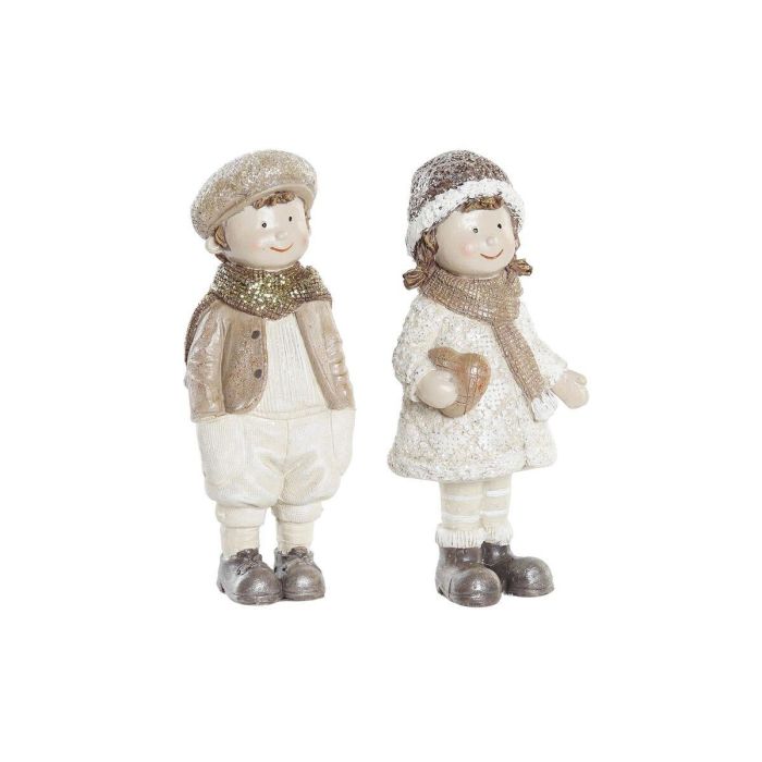 Figura Navidad Fantasia DKD Home Decor Marron Claro 5 x 14 x 6.5 cm (2 Unidades)