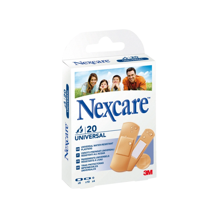 Nexcare Tira Protectora Impermeable Hipoalergénica para Heridas y Cortes, Plástico, Caja de 20 Unidades Surtidas 1
