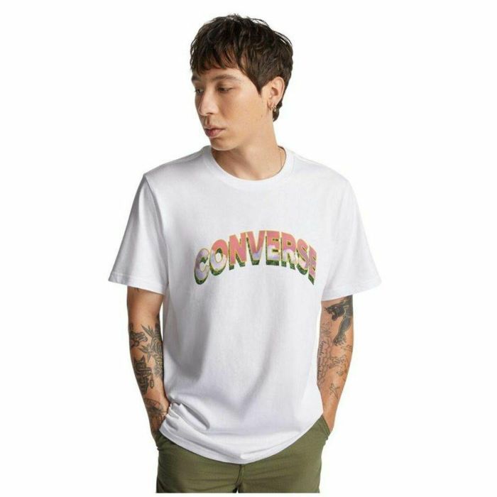 Camiseta de Manga Corta Hombre Converse Mirror Blanco 0 Camiseta de Manga Corta Hombre Converse Mirror Blanco 0