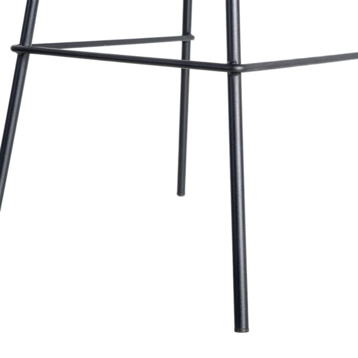 Taburete Negro Metal / Simil Piel 44,50 X 48,50 X 93,50 cm