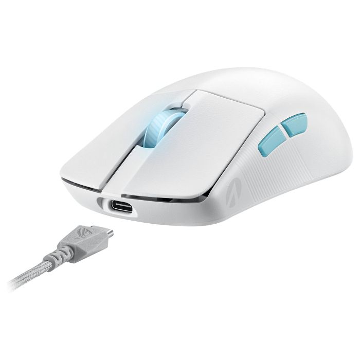 Asus Ratón ROG Harpe Ace Aim Lab Edition Blanco Gaming Opto-mecánico Inalámbrico Bluetooth USB 36000 DPI 6