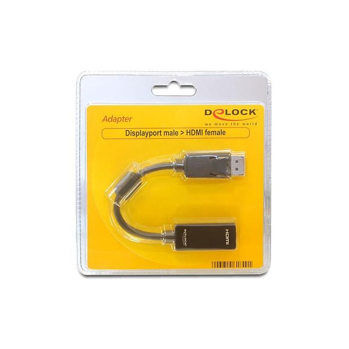 DeLock 61849 Adaptador DisplayPort 1.1 a HDMI (ST-BU) Negro 1