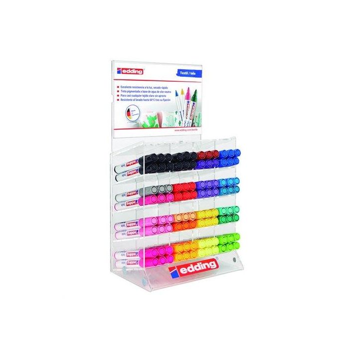 Marcador Textil Edding 4500 Expositor De 96