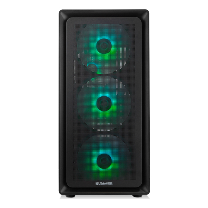 NOX Caja Semitorre Hummer AERO NXHUMMERAEROBK ATX ARGB con Ventana y USB Type-C Negra 1