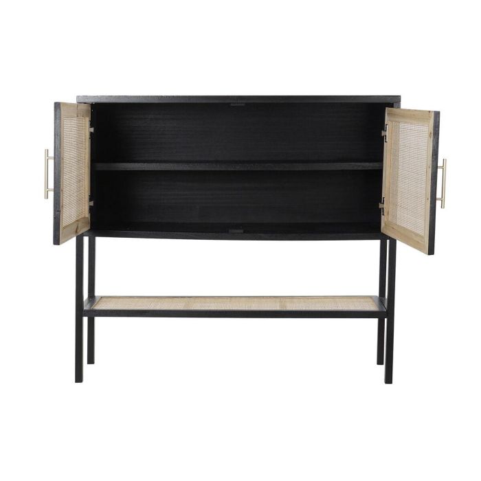 DKD Home Decor Aparador Balines Negro Natural 110 x 30 x 100 cm (Paulownia, MDF, Ratán) 6 DKD Home Decor Aparador Balines Negro Natural 110 x 30 x 100 cm (Paulownia, MDF, Ratán) 6