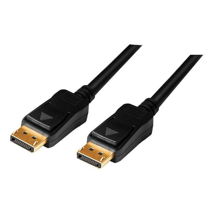 LogiLink CV0113 - Cable DisplayPort 1.2 Macho/Macho de 15m, Soporta 4K (4096 x 2160 Píxeles) y 3D, Contactos chapados en Oro
