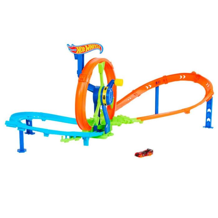 Hot Wheels Jbx65 Pista Reto Turbina Rapid Launch & Loop, con Impulsor, Looping y Coche 1:64, Edad +4 Años 1 Hot Wheels Jbx65 Pista Reto Turbina Rapid Launch & Loop, con Impulsor, Looping y Coche 1:64, Edad +4 Años 1