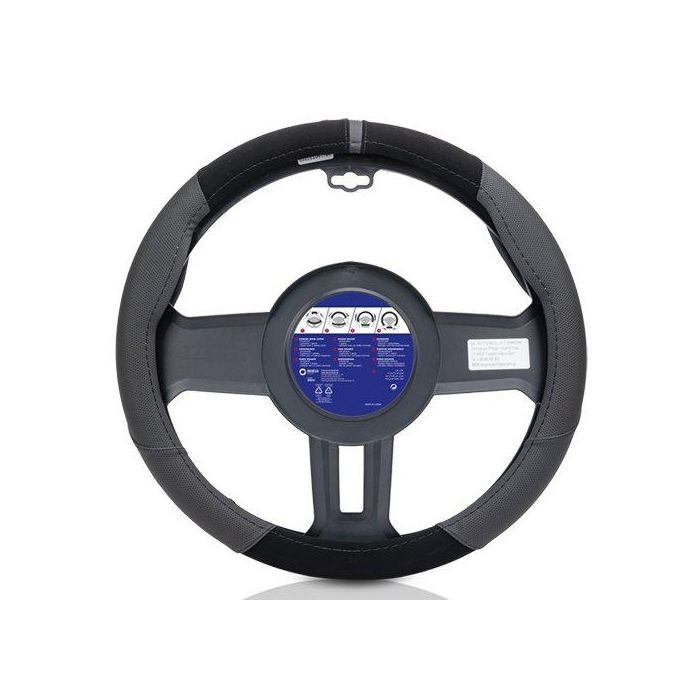 Sparco SPCS130BK Funda de Volante Negra 38 cm Universal PVC Ante Caucho, Agarre Cómodo, Fácil Instalación 2 Sparco SPCS130BK Funda de Volante Negra 38 cm Universal PVC Ante Caucho, Agarre Cómodo, Fácil Instalación 2