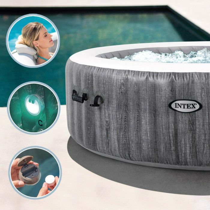 Spa Hinchable Intex Purespa Greywood Deluxe 28440EX 220-240 V 4 plazas 1741 l/h 2