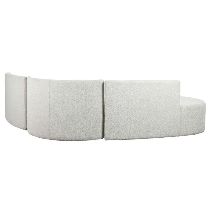 DKD Home Decor Sofá Moderno Modular de Poliéster y Madera, Blanco Roto 250x241x66 cm, Asiento 40 cm 1