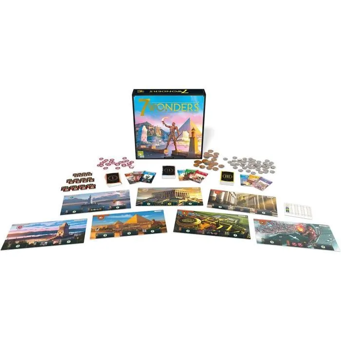 Asmodee 7 Maravillas (Nueva Edición) - Juego de Mesa en Idioma Francés Asmodee 7 Maravillas (Nueva Edición) - Juego de Mesa en Idioma Francés