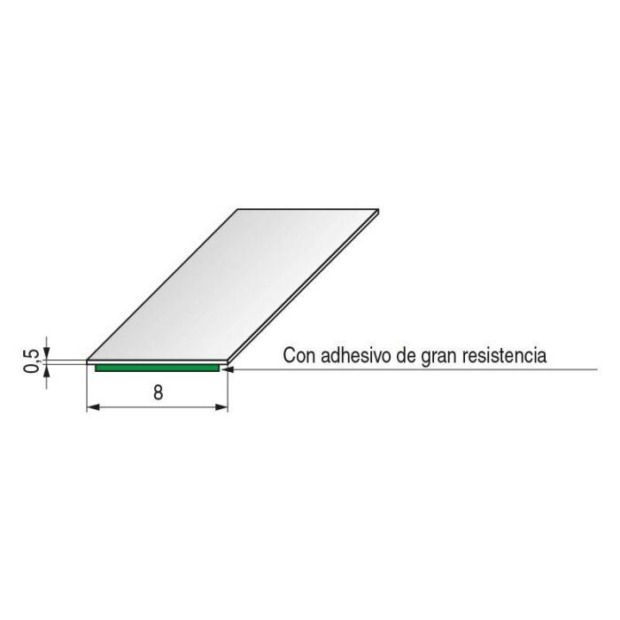 FBS Iana Perfil Embellecedor Plata Mate Ancho 8mm Flexible para Decoración, Espesor 0.5mm, Rollo 25m 1 FBS Iana Perfil Embellecedor Plata Mate Ancho 8mm Flexible para Decoración, Espesor 0.5mm, Rollo 25m 1