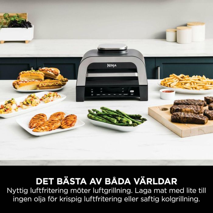Ninja Parrilla y Freidora sin Aceite MAX 6 en 1 DG551EU 1760 W Gris 6 Modos de Cocción 15