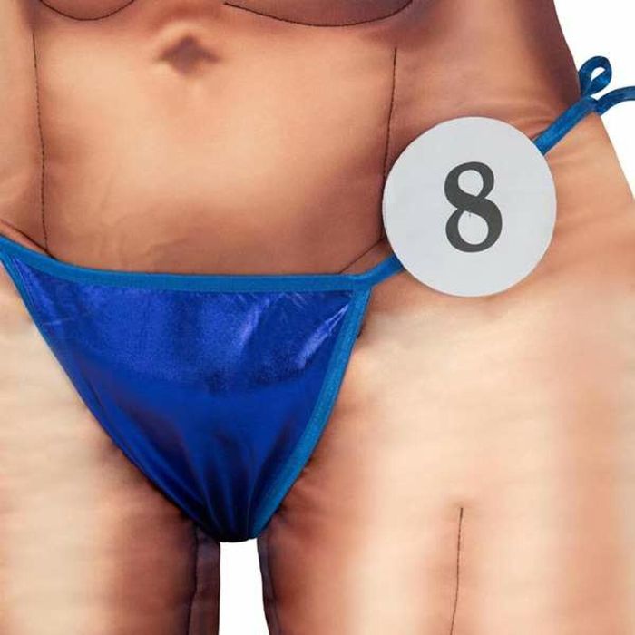 Disfraz culturista mono con relleno, bikini y placa de concursante talla one size 4 Disfraz culturista mono con relleno, bikini y placa de concursante talla one size 4