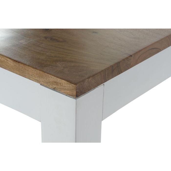 DKD Home Decor Daniela Mesa Comedor Urban Blanco Marron Madera Mango Acacia 100 x 80 x 200 cm 2