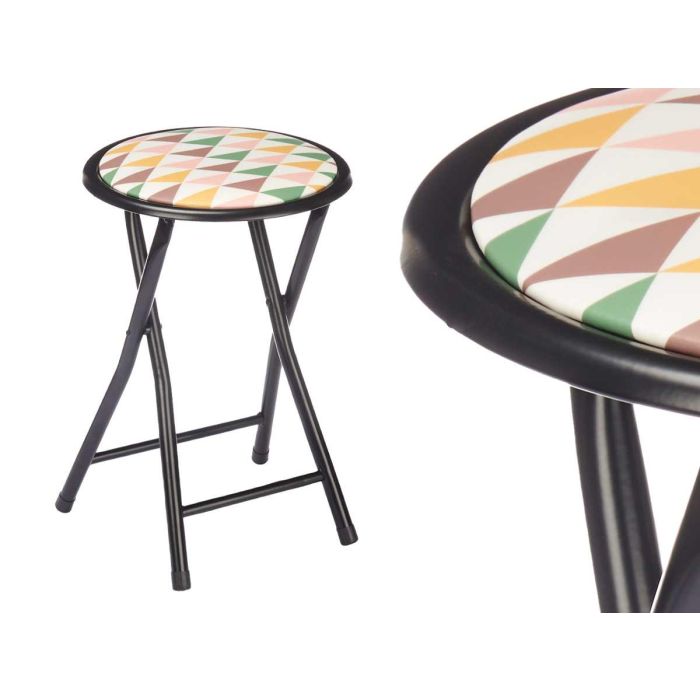 Taburete Plegable PVC Mate - Geometric Giftdecor - 30x69x7 cm - Estampado Triángulos y Negro (10 Unidades) 1 Taburete Plegable PVC Mate - Geometric Giftdecor - 30x69x7 cm - Estampado Triángulos y Negro (10 Unidades) 1