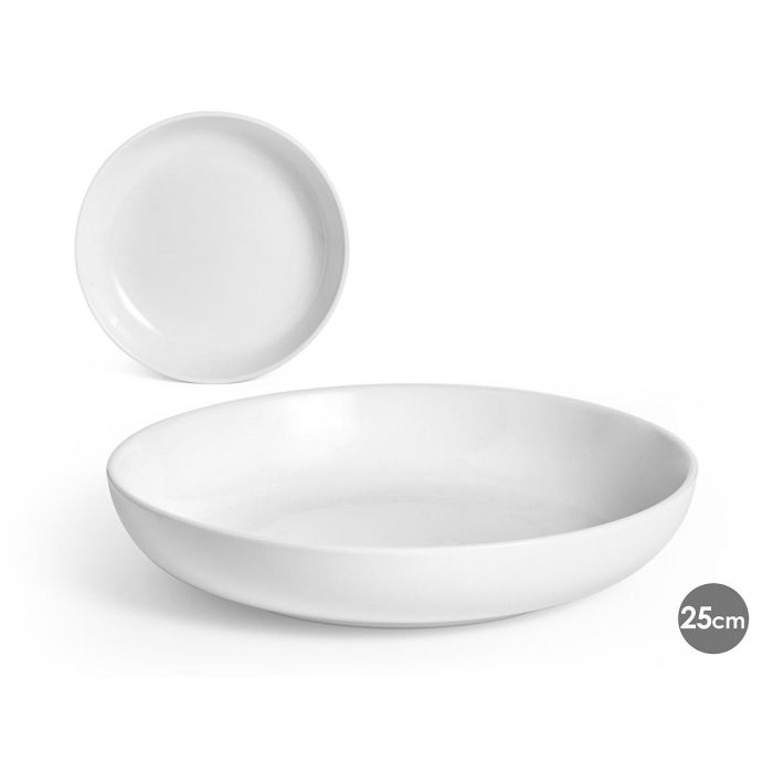Vessia Bowl redondo de porcelana 25 cm, 1400 ml, blanco (12 Unidades) Vessia Bowl redondo de porcelana 25 cm, 1400 ml, blanco (12 Unidades)