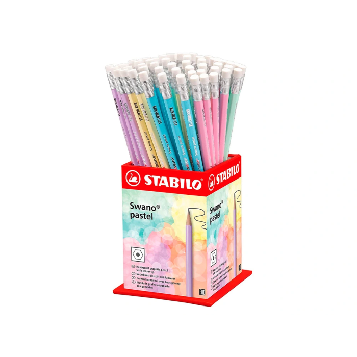 Stabilo Lápices de grafito Swano, mina 2.2 mm dureza HB, expositor 72 unidades, colores pasteles 1