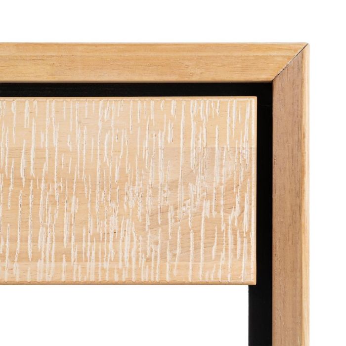 Mesita Natural-Negro Madera-Metal 50 X 40 X 70,50 cm