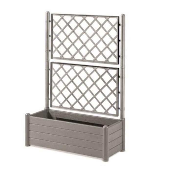 STEFANPLAST - Jardinera Italia - rectangular con rejilla gris piedra 1 STEFANPLAST - Jardinera Italia - rectangular con rejilla gris piedra 1