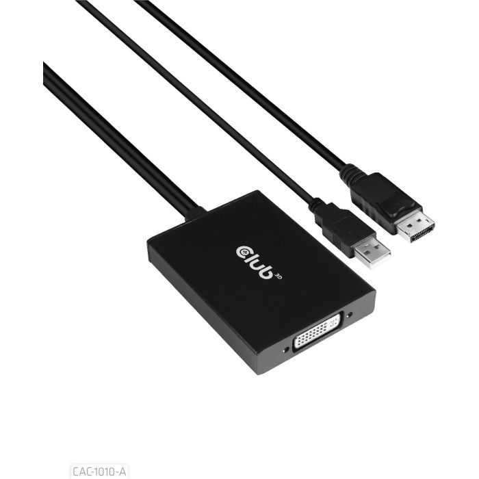 Club3D CAC-1010-A - Adaptador DisplayPort a DVI-D activo 0.6m con USB y soporte para Apple Cinema Displays 9