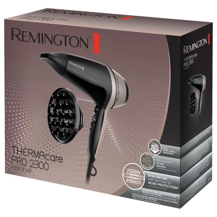 Remington D5715 Secador de Pelo Iónico Profesional 2300W con Parrilla de Cerámica, Concentrador y Difusor, Calor Homogéneo 2