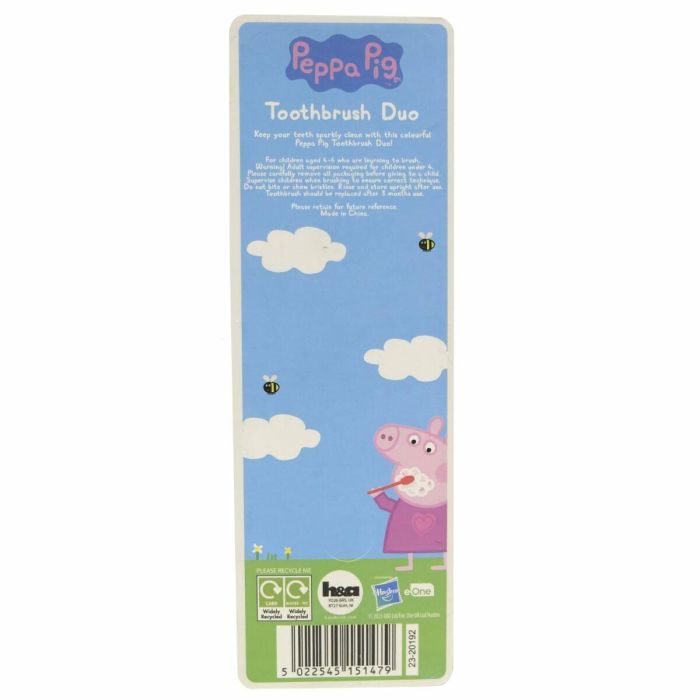 Cepillo de Dientes Para Niños Peppa Pig Rosa Azul (2 Unidades) 2 Cepillo de Dientes Para Niños Peppa Pig Rosa Azul (2 Unidades) 2