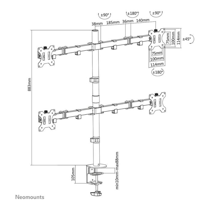 Soporte TV Neomounts FPMA-D550D4BLACK 32" 13" 6 Kg