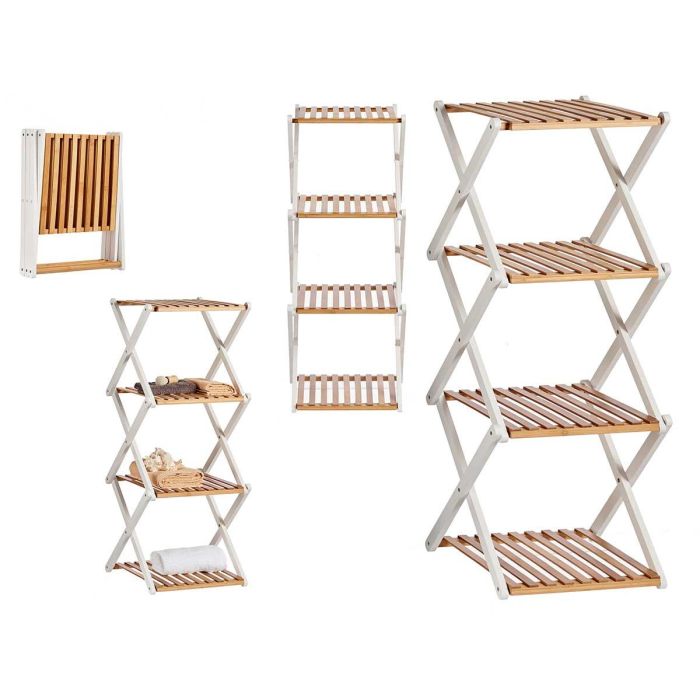 Giftdecor Estantería Cuádruple Plegable de Bambú Blanco, 32x96x39 cm (6 Unidades) Giftdecor Estantería Cuádruple Plegable de Bambú Blanco, 32x96x39 cm (6 Unidades)