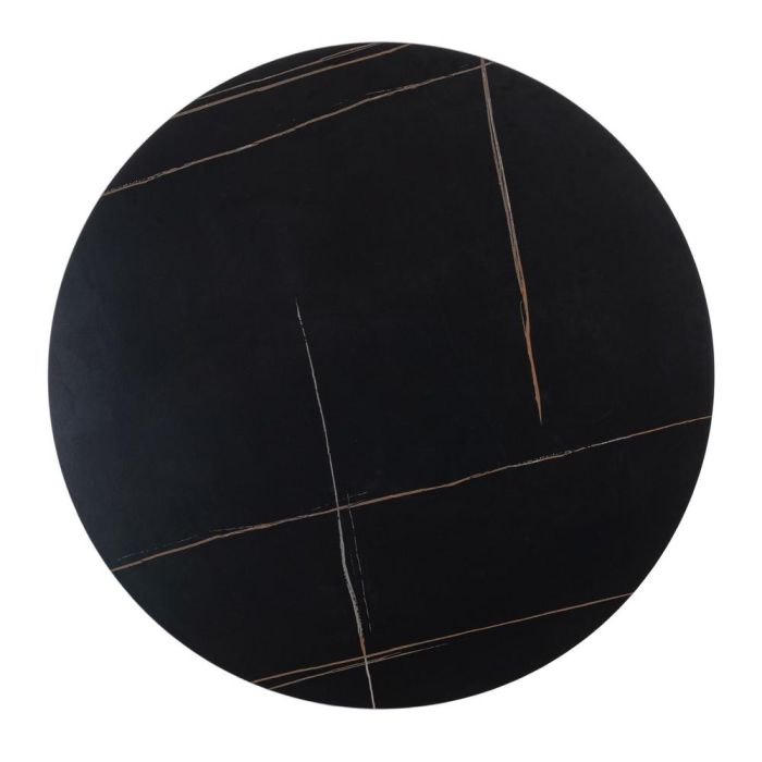 Mesa Comedor Negro Piedra Sinterizada 100 X 100 X 75 cm