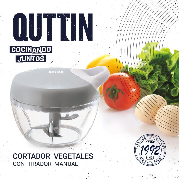 Quttin Cortador de Alimentos Manual con Tirador 500ml 14 x 10.5 cm (12 Unidades) 14