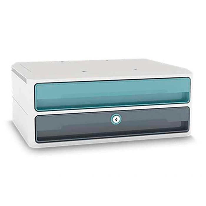 Cep Moov Up Fichero Cajones Sobremesa Reciclado 80% con Cerradura 2 Cajones Azul/Gris 275x369x146 mm 2
