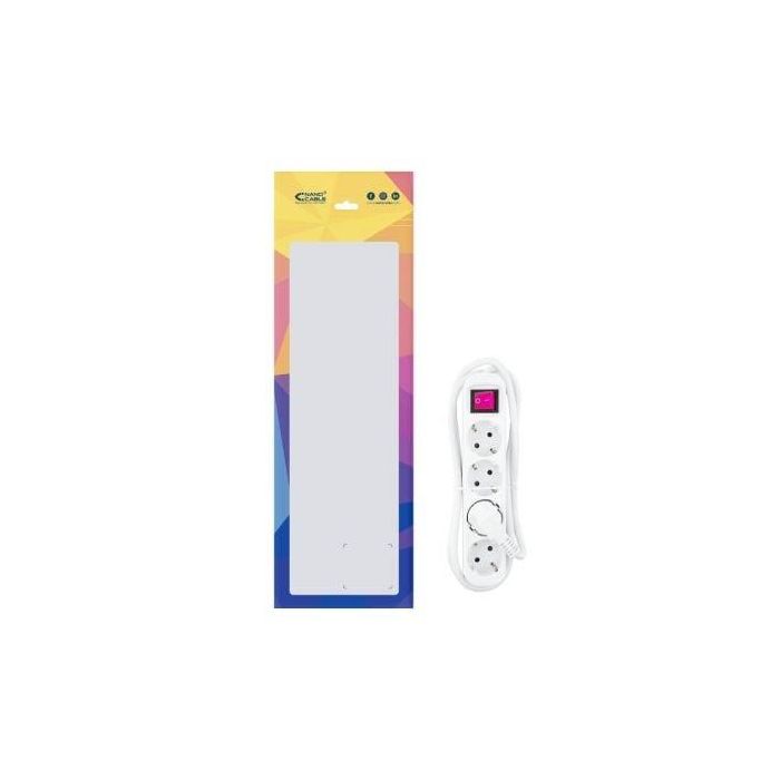 Nanocable 10.37.0004 Regleta con Interruptor, 4 Tomas de Corriente, Cable 1.4m, Protección Infantil, Toma de Tierra, 3680W, Blanca 3